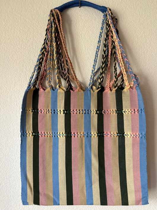 Multicolor with Pastels and Forrest Green Loom Tote Bag