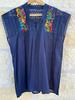 Navy Blusa Delicada- XL