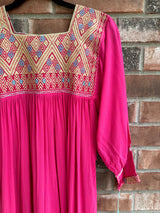 Magenta and Tan San Andres Dress