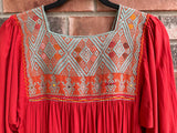 Burnt Orange and Turquoise San Andres Dress