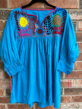 Turquoise Blusa con Flores