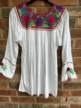 White Floral Tia Top
