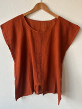 Burnt Orange Blusa del Mar - Plisado