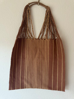 Washed Rust and Cream Loom Tote Bag