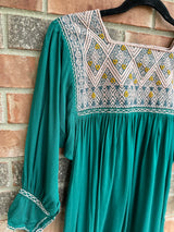 Emerald Green and Light Pink San Andres Tunic