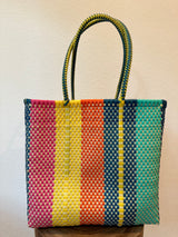 Striped Multicolor Woven Tote