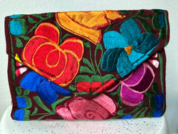 Deep Plum with Multicolor Frida Clutch