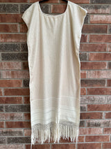 Cream and Gold Huipil de Telar Dress