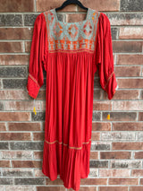Burnt Orange and Turquoise San Andres Dress