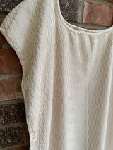 Cream and Gold Huipil de Telar Dress