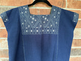 Navy and Charcoal San Andres Huipil