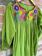 Green Blusa con Flores