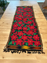 Short Black Poinsettia Runner