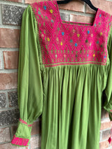 Bright Green and Magenta San Andres Tunic