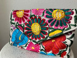 White with Multicolor Frida Clutch