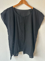 V- Neck Black Blusa Del Mar