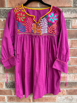 Fucshia Blusa con Flores