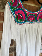 White Floral Tia Top