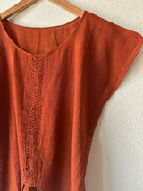 Burnt Orange Blusa del Mar - Plisado