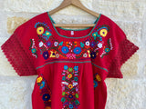 Red Fiesta Puebla Blouse L