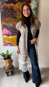 Cream and Brown Juana Duster