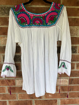 White Floral Tia Top