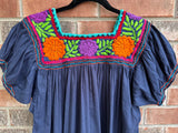Navy Short Sleeve Rococo Blouse