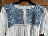 White with Blue Vine Tunic