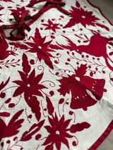 Red and Off-White Otomí Tree Skirt