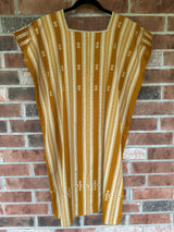 Marigold and Tan Huipil de Chiapas Dress