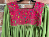 Bright Green and Magenta San Andres Tunic