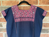 Navy and Mauve San Andres Huipil