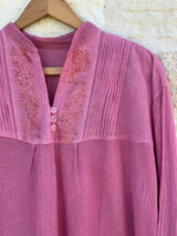 Dusty Rose Pintuck Blouse