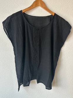 V- Neck Black Blusa Del Mar