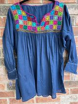 Navy Rococo Blouse