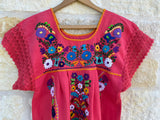 Coral Fiesta Puebla Blouse M