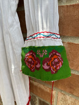White with Green Punto de Cruz