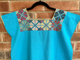 Turquoise Blusa Punto de Cruz