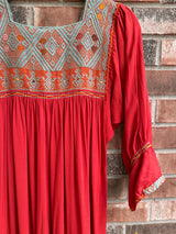 Burnt Orange and Turquoise San Andres Dress