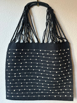 Navy Blue Loom Tote Bag