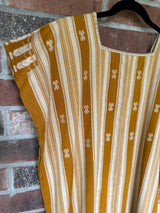 Marigold and Tan Huipil de Chiapas Dress