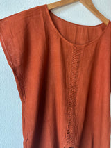Burnt Orange Blusa del Mar - Plisado