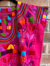 Magenta Short Sleeve Multicolor Blusa de Maíz