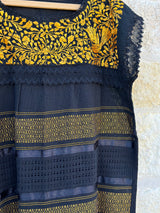 Black with Marigold Telar Dress