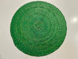 14” Round Palm Leaf Placemats- Green
