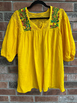 Yellow Blusa Delicada with Sleeves