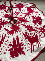 Red and Off-White Otomí Tree Skirt