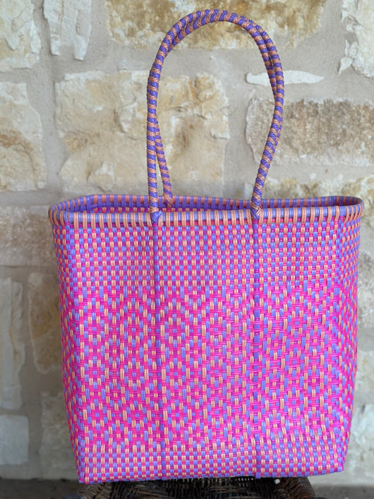 Lavender, Pink and Magenta Woven Tote