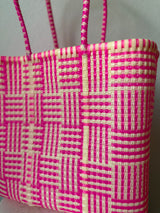 Pink and Cream Woven Tote