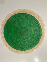 14” Round Palm Leaf Placemats- Green